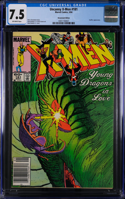 Uncanny X-Men #181 Newsstand Edition CGC 7.5 - Marvel Comics 5/84