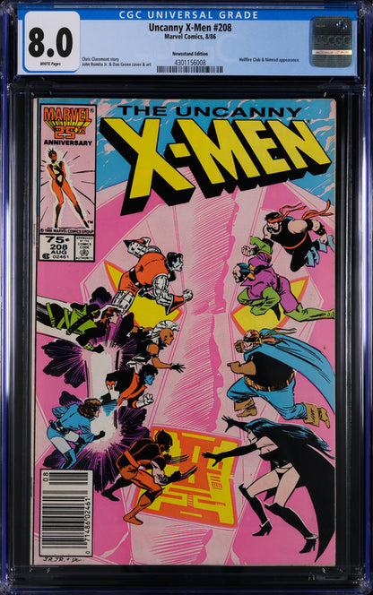 Uncanny X-Men #208 Newsstand Edition CGC 8.0 - Marvel Comics 8/86