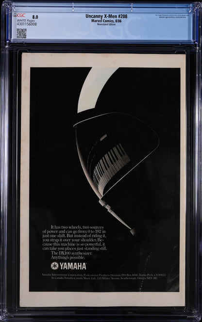 Uncanny X-Men #208 Newsstand Edition CGC 8.0 - Marvel Comics 8/86