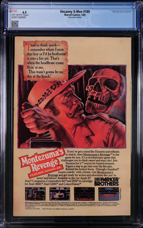 Uncanny X-Men #189 Newsstand Edition CGC 6.5 - Marvel Comics 1/85