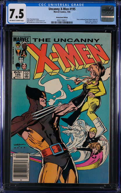 Uncanny X-Men #195 Newsstand Edition CGC 7.5 - Marvel Comics 7/85
