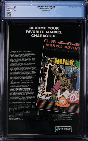 Uncanny X-Men #205 Newsstand Edition CGC 6.5 - Marvel Comics 5/86