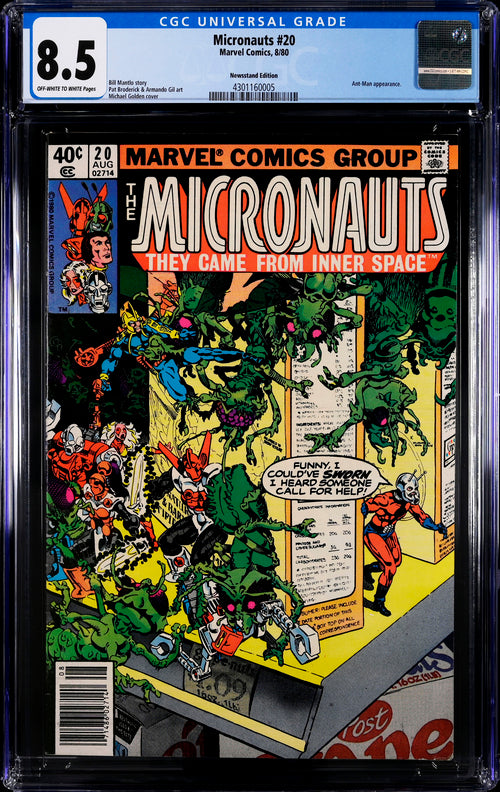 Micronauts #20 Newsstand Edition CGC 8.5 - Marvel Comics 8/80