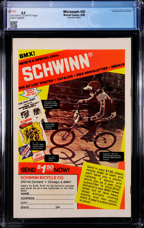 Micronauts #20 Newsstand Edition CGC 8.5 - Marvel Comics 8/80