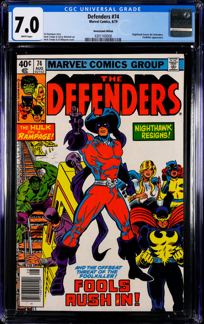 Defenders #74 Newsstand Edition CGC 7.0 - Marvel Comics 8/79