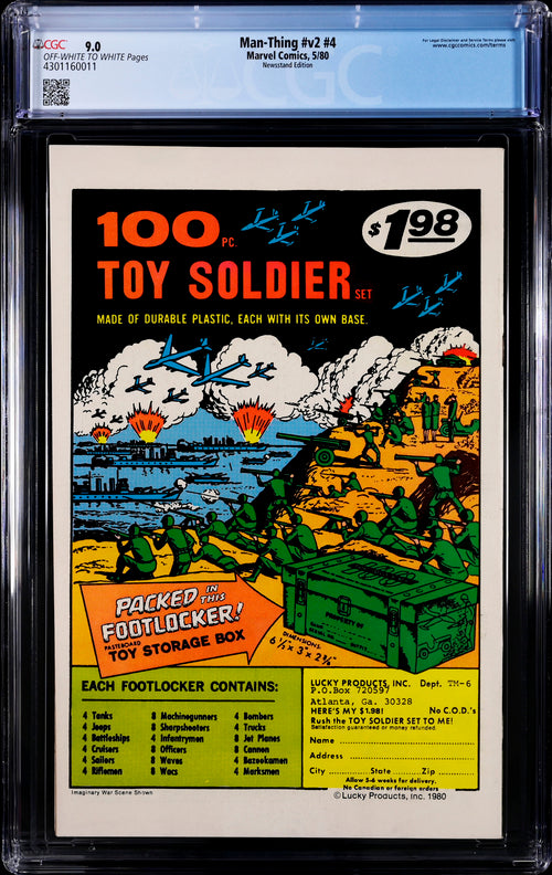 Man-Thing v2 #4 Newsstand Edition CGC 9.0 - Marvel Comics 5/80