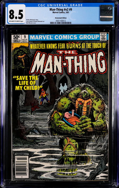 Man-Thing v2 #9 Newsstand Edition CGC 8.5 - Marvel Comics 3/81