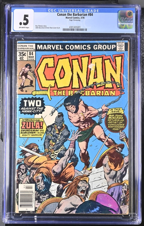 Conan the Barbarian #84 CGC .5 - Marvel Comics 3/78
