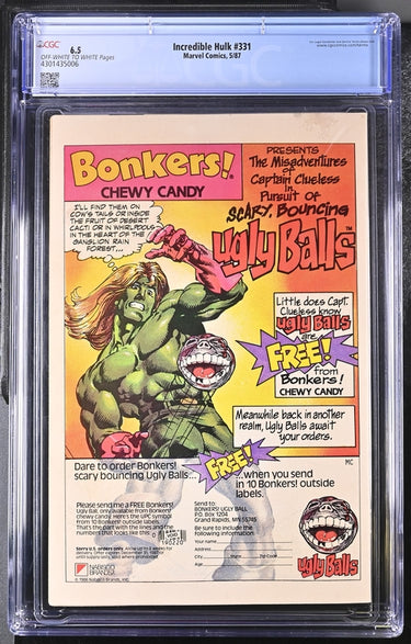 Incredible Hulk #331  CGC 6.5 - Marvel Comics 5/87