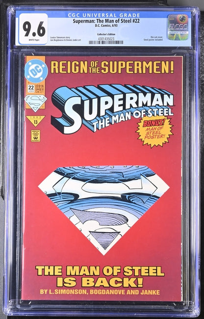 Superman: The Man of Steel #22 Collector's Edition CGC 9.6 - DC Comics 6/93