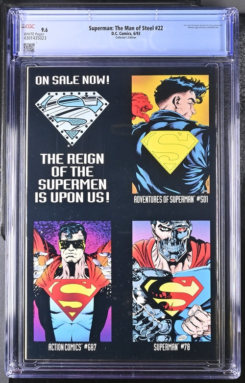 Superman: The Man of Steel #22 Collector's Edition CGC 9.6 - DC Comics 6/93