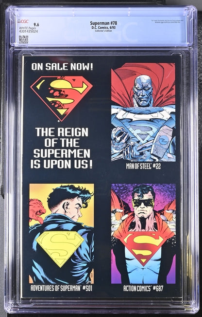 Superman #78 Collector's Edition CGC 9.6 - DC Comics 6/93