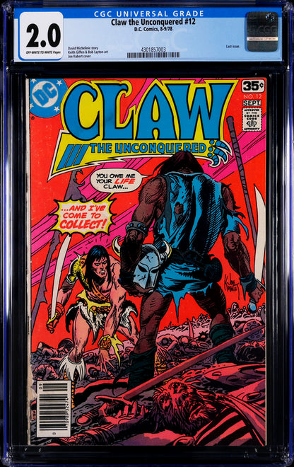 Claw the Unconquered #12  CGC 2.0 - DC Comics 8-9/78