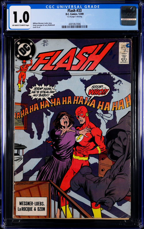 Flash #33  CGC 1.0 - DC Comics 12/89