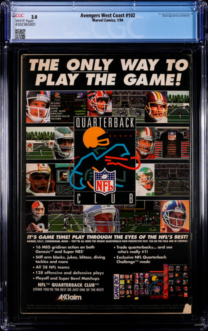 Avengers West Coast #102 CGC 3.0 - Marvel Comics 1/94