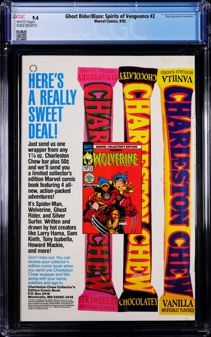 Ghost Rider/Blaze: Spirits of Vengeance #2 CGC 9.4 - Marvel Comics 9/92