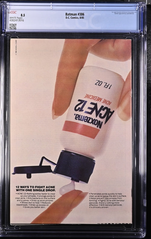 Batman #386 CGC 8.5 - DC Comics 8/85