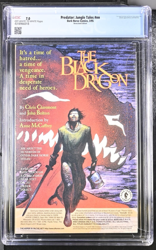 Predator: Jungle Tales NN Newsstand Edition CGC 7.0 - Dark Horse Comics 3/95