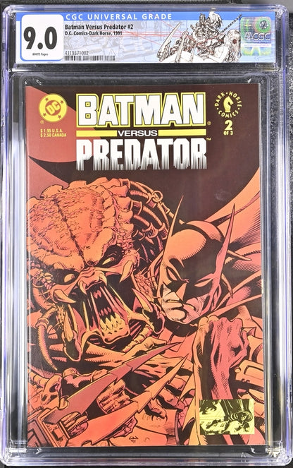 Batman Versus Predator #2 CGC 9.0 - DC Comics-Dark Horse 1991