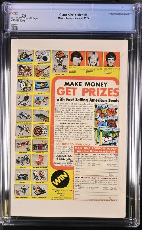 Giant-Size X-Men #1 Marvel Comics  CGC  7.0