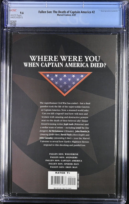 Fallen Son: The Death of Captain America #2 CGC 9.6 - Marvel Comics 6/07
