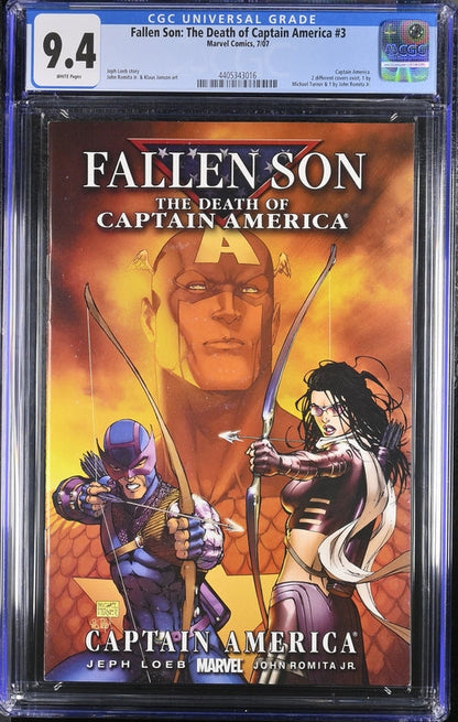 Fallen Son: The Death of Captain America #3 CGC 9.4 - Marvel Comics 7/07