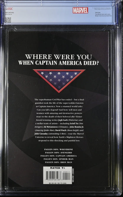 Fallen Son: The Death of Captain America #4 CGC 9.4 - Marvel Comics 7/07