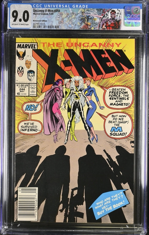 Uncanny X-Men #244 Newsstand Edition CGC 9.0 - Marvel Comics 5/89