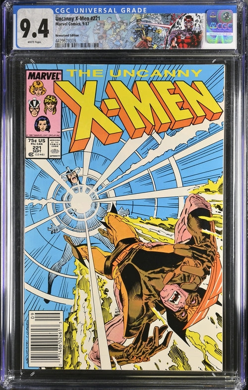 Uncanny X-Men #221 Newsstand Edition CGC 9.4 - Marvel Comics 9/87