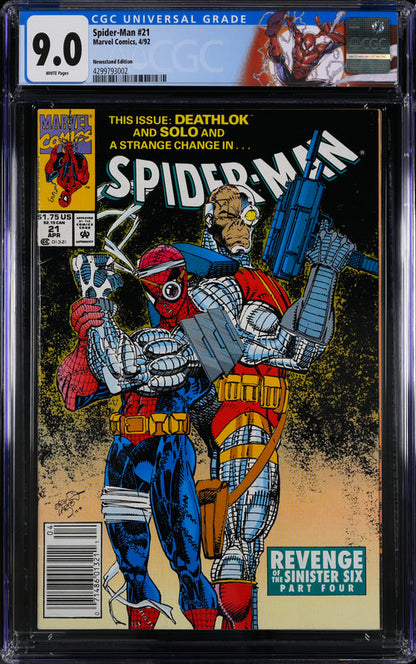 Spider-Man #21 Newsstand Edition CGC 9.0 - Marvel Comics 4/92