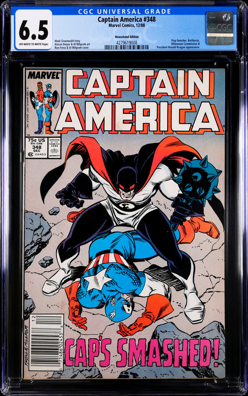 Captain America #348 Newsstand Edition CGC 6.5 - Marvel Comics 12/88