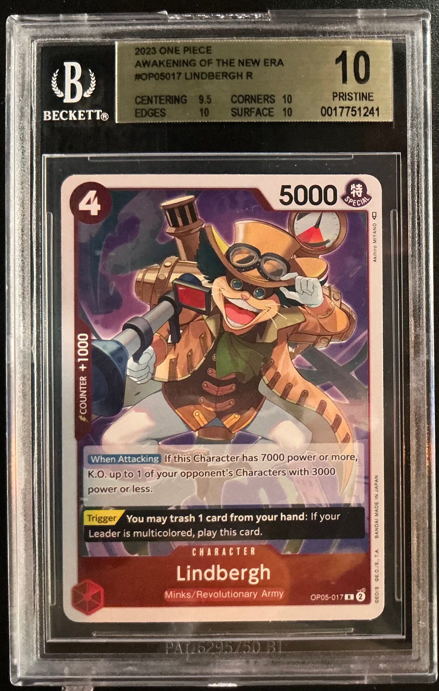 Lindbergh R BGS 10 - 2023 One Piece OP-05 Awakening of the New Era