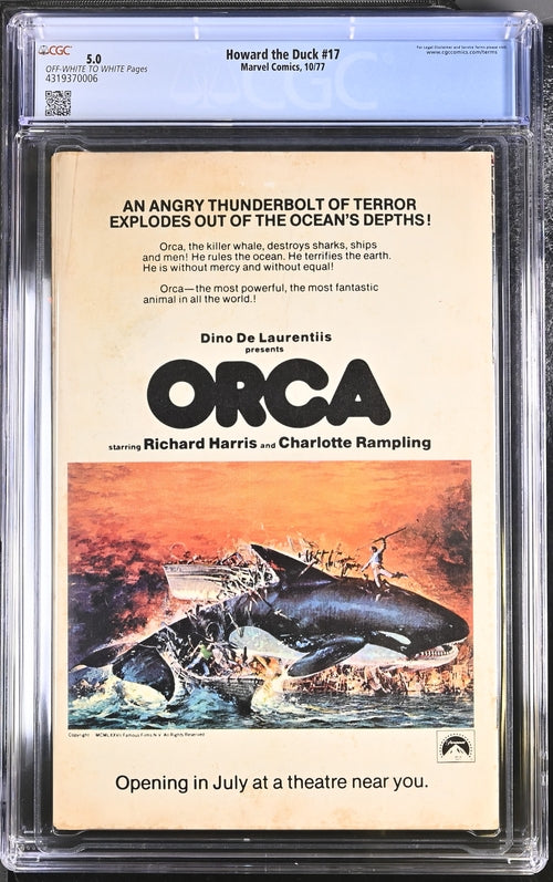 Howard The Duck #17 CGC 5.0 - Marvel Comics 10/77