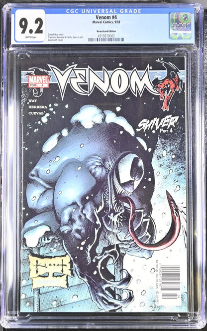 Venom #4 Newsstand Edition CGC 9.2 - Marvel Comics 9/03