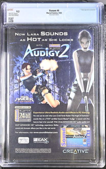 Venom #4 Newsstand Edition CGC 9.2 - Marvel Comics 9/03