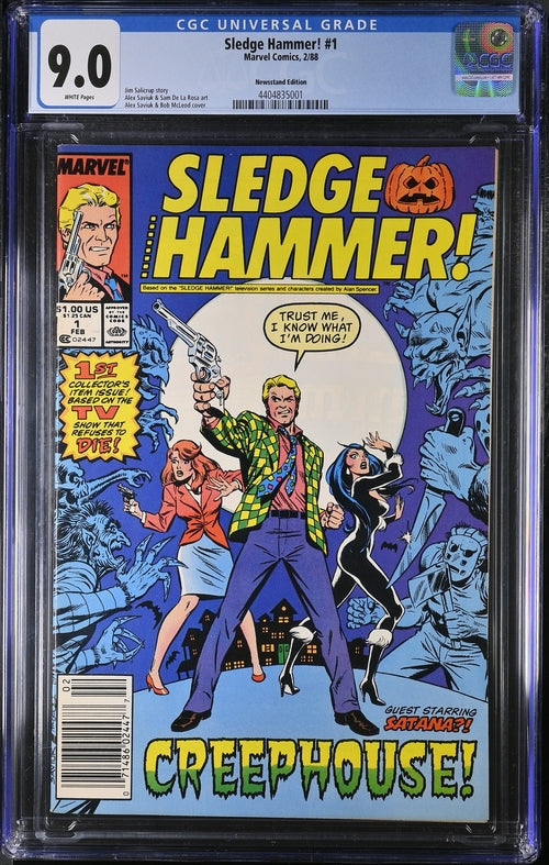 Sledge Hammer! #1 Newsstand Edition CGC 9.0 - Marvel Comics 2/88