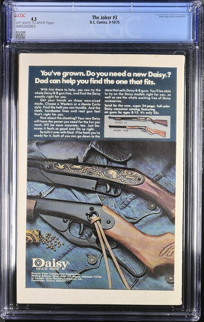 The Joker #3 CGC 4.5 - DC Comics 9-10/75