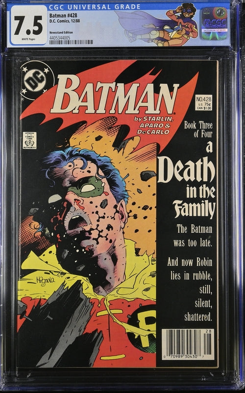 Batman #428 Newsstand Edition  CGC 7.5 - DC COMICS 12/88