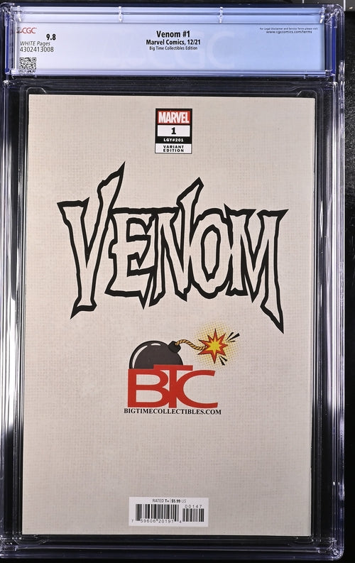 Venom #1 Big Time Collectibles Edition CGC 9.8 - Marvel Comics 12/21