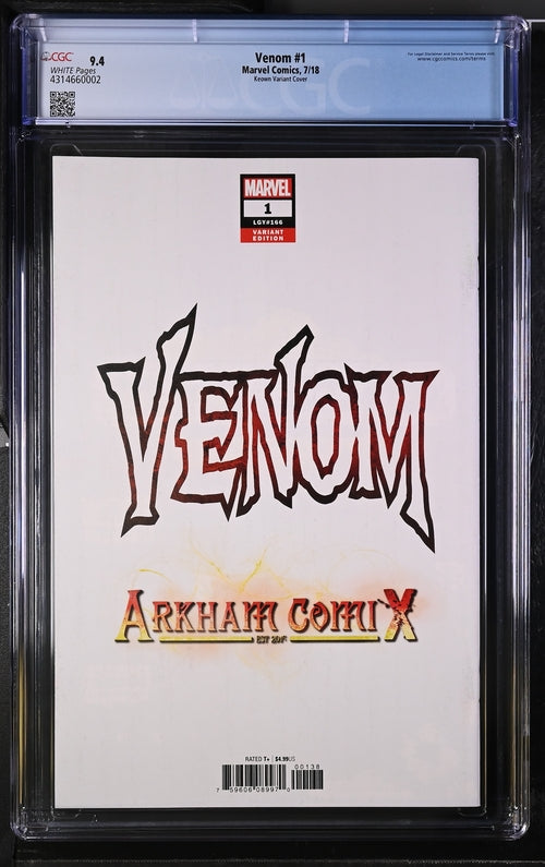 Venom #1 Keown Variant Cover CGC 9.4 - Marvel Comics 7/18