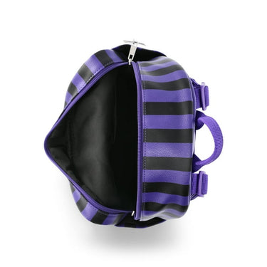 Wednesday Addams Nevermore Academy Striped Mini Backpack, Purple/Black